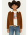 Image #1 - Wrangler Boys' Corduroy Sherpa Lined Button-Down Jacket, Tan, hi-res