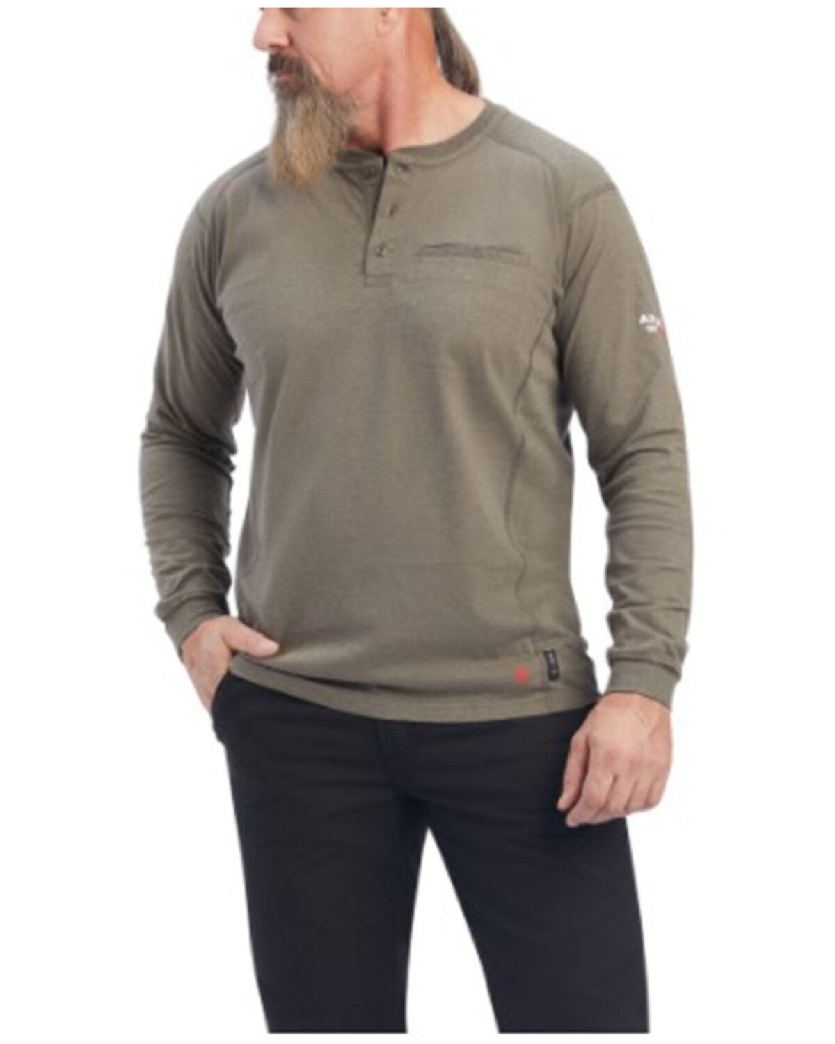 Image #1 - Ariat Men's FR Air Service Shield Logo Graphic Work T-Shirt, Sage, hi-res