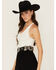 Image #1 - Wonderwest Women's Cassadee Big Concho Leather Belt, Black, hi-res