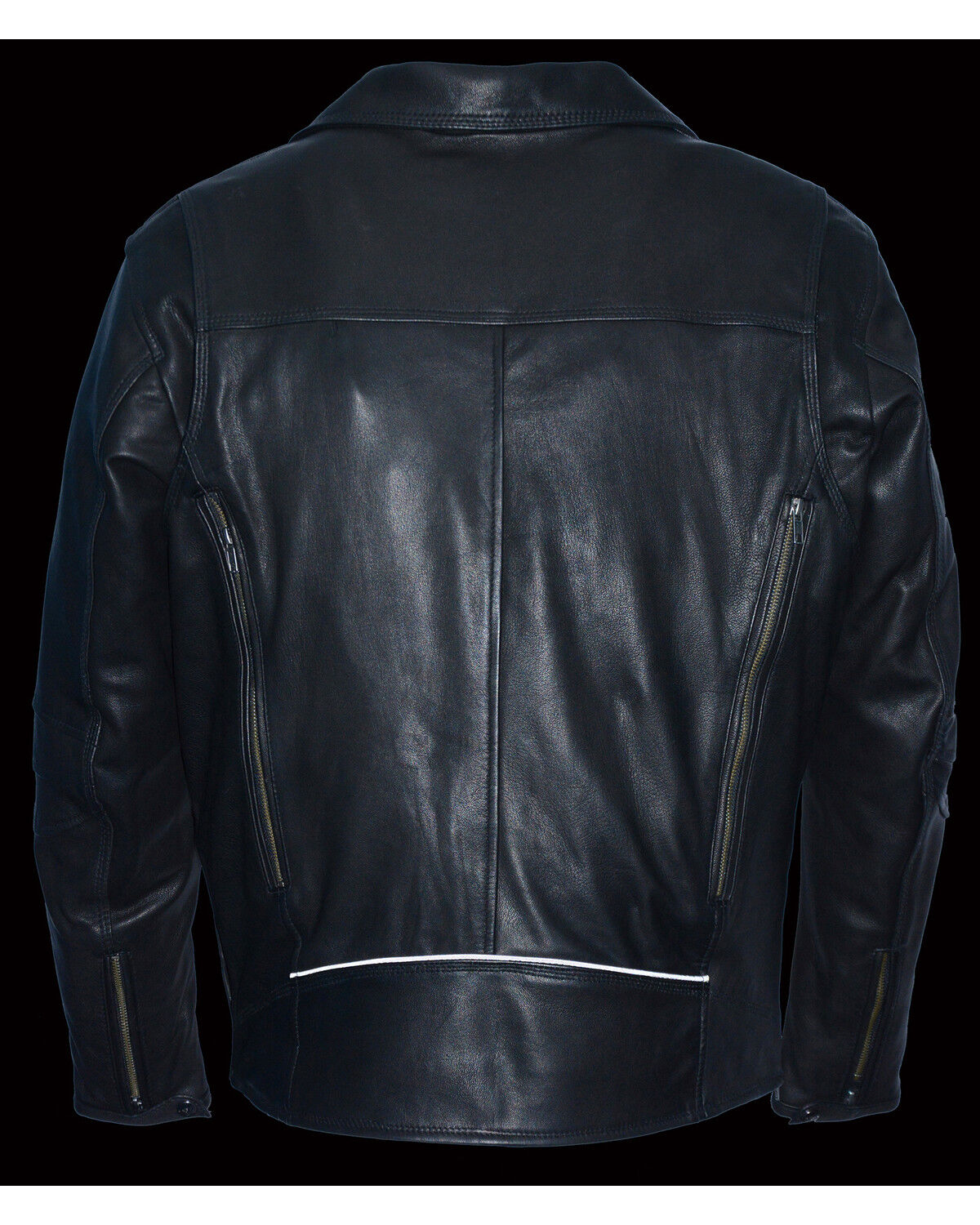 Image #4 - Milwaukee Leather Men's Lightweight Extra Long Biker Jacket - Big 3X, Black, hi-res