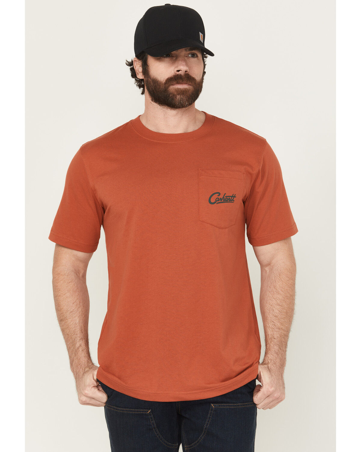 Image #2 - Carhartt Men's Camp Relaxed Fit Lightweight Short Sleeve Pocket T-Shirt, , hi-res