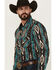 Image #2 - Rock & Roll Denim Men's Southwestern Print Long Sleeve Snap Stretch Western Shirt, Brown, hi-res