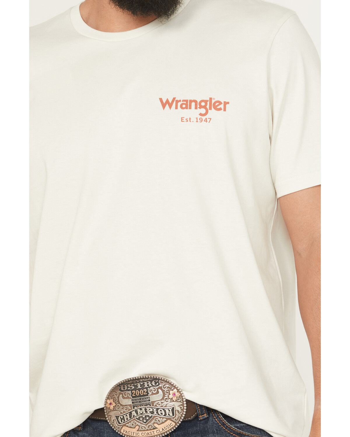 Image #3 - Wrangler Men's Cowboy Logo Short Sleeve Graphic T-Shirt, Off White, hi-res