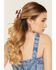 Image #1 - Shyanne Women's Jessie Cow Print Concho Hair Claw Clip, Brown, hi-res