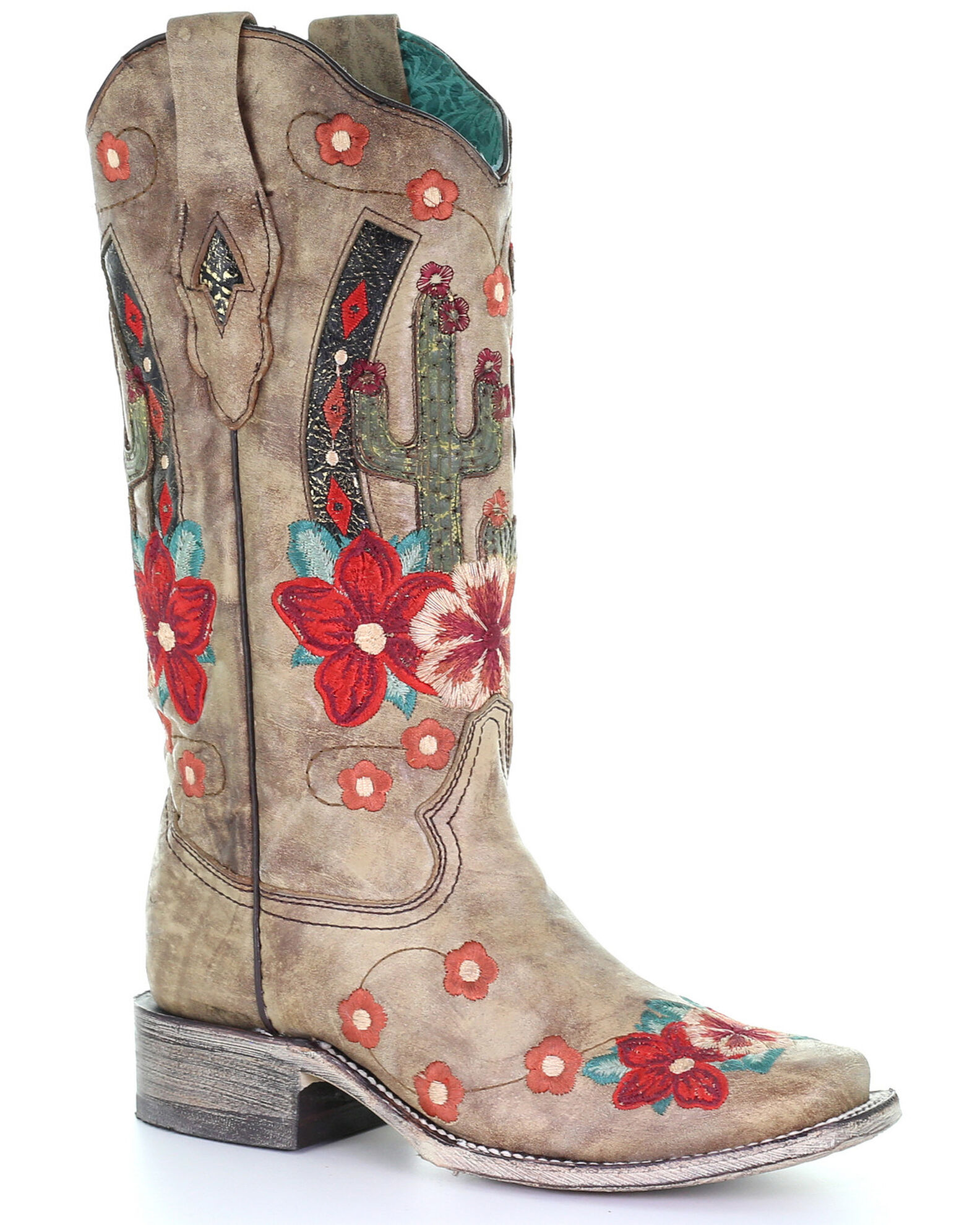 Justin women's floral embroidered western boots online