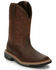 Image #1 - Justin Men's Boot Barn Exclusive Carbide Western Work Boots - Soft Toe, Brown, hi-res