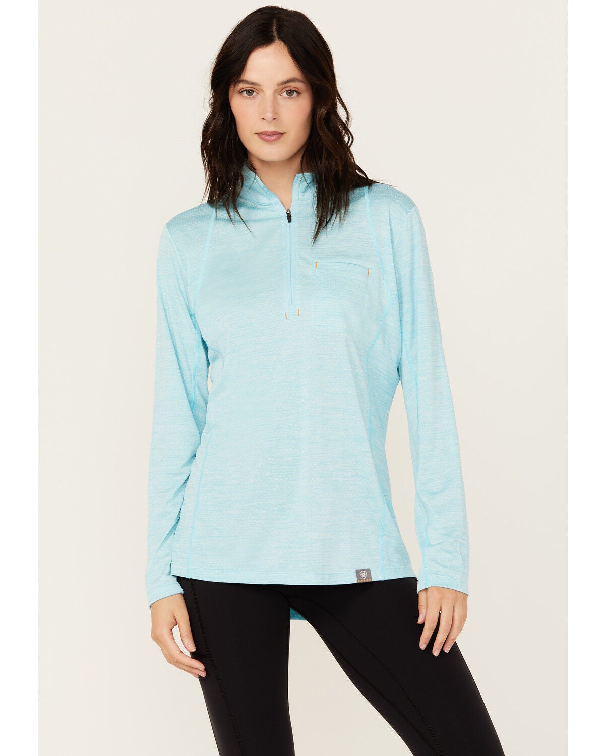 Ariat Women's Rebar Evolve 1/2 Zip Long Sleeve Work Shirt, Turquoise, hi-res