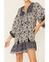 Angie Women's Floral Peasant Mini Dress, Blue/white, hi-res