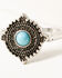 Image #2 - Shyanne Women's 4-piece Silver & Turquoise Wooden Ring Set, Silver, hi-res