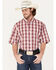 Image #1 - Wrangler Men's Classic Medium Plaid Short Sleeve Button Down Shirt, Red, hi-res
