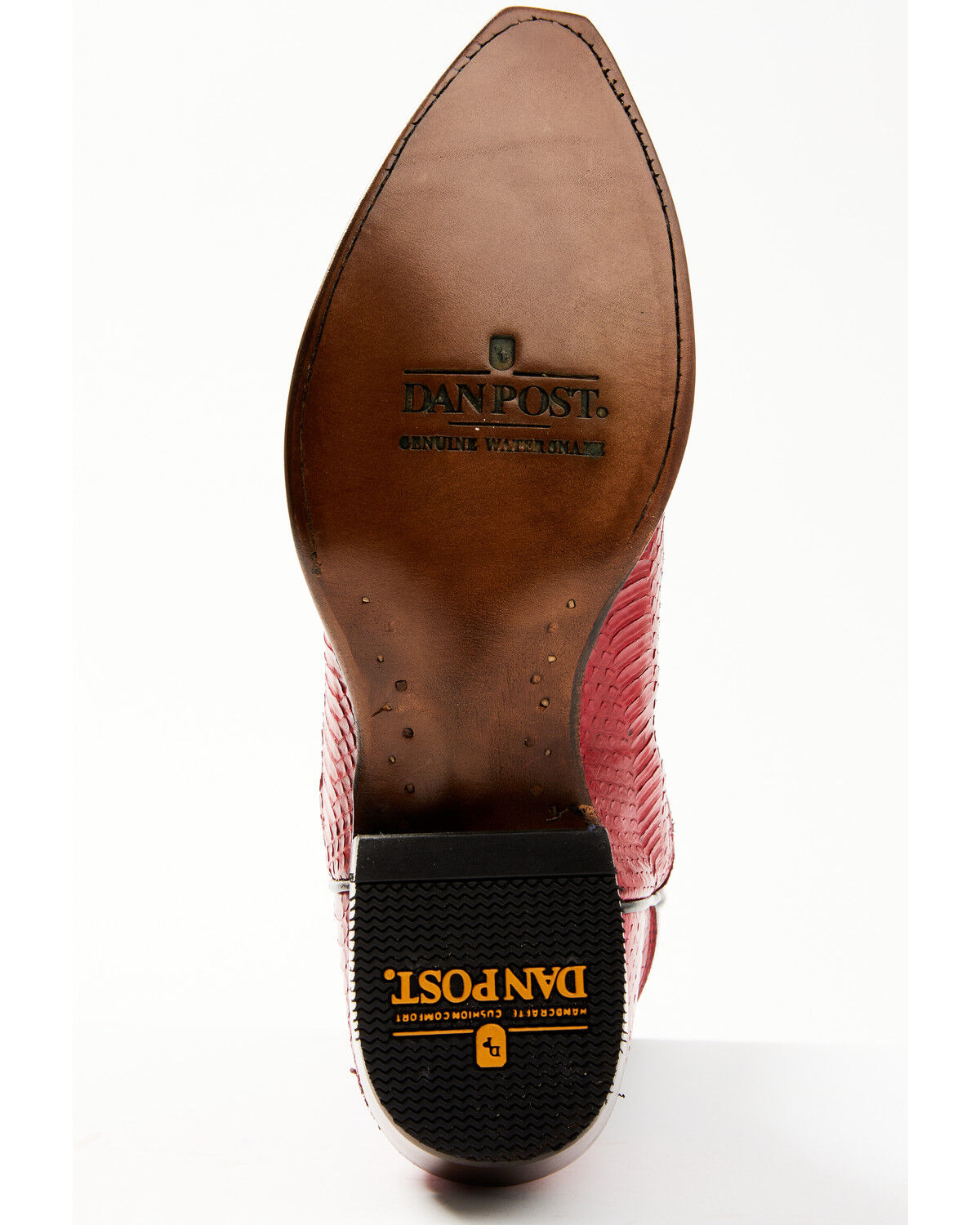 Image #7 - Dan Post Men's Red Water Exotic Snake Western Boots - Snip Toe, , hi-res