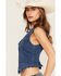 Image #3 - 26 International Women's Scalloped Edge Fitted Denim Vest, Medium Wash, hi-res