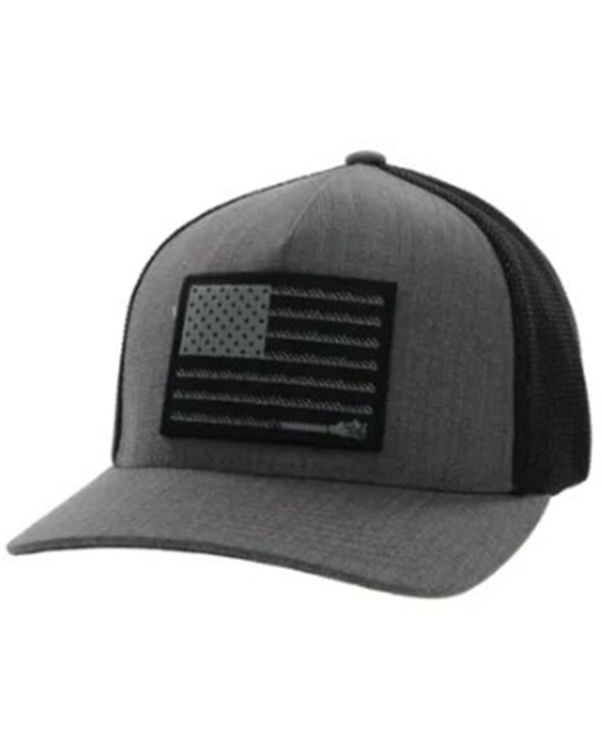 Image #1 - Hooey Men's Liberty Roper Mesh Back Flexfit Trucker Cap, Grey, hi-res