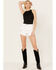Image #1 - Cleo + Wolf Women's High Rise Distressed Shorts, White, hi-res