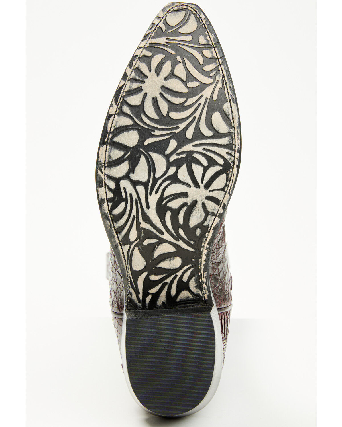 Image #7 - El Dorado Women's Holly Exotic Caiman Tall Western Boots - Snip Toe, Burgundy, hi-res