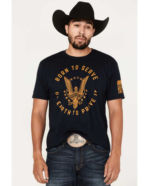 Image #1 - Brothers & Arms Men's Born To Serve Graphic T-Shirt, Navy, hi-res