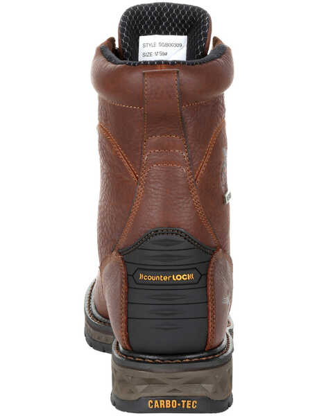 Image #4 - Georgia Boot Men's Carbo-Tec LT Waterproof Lacer Work Boots - Soft Toe, Brown, hi-res