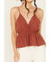 Image #3 - Wild Moss Women's Lace Trim Sleeveless Top, Rust Copper, hi-res