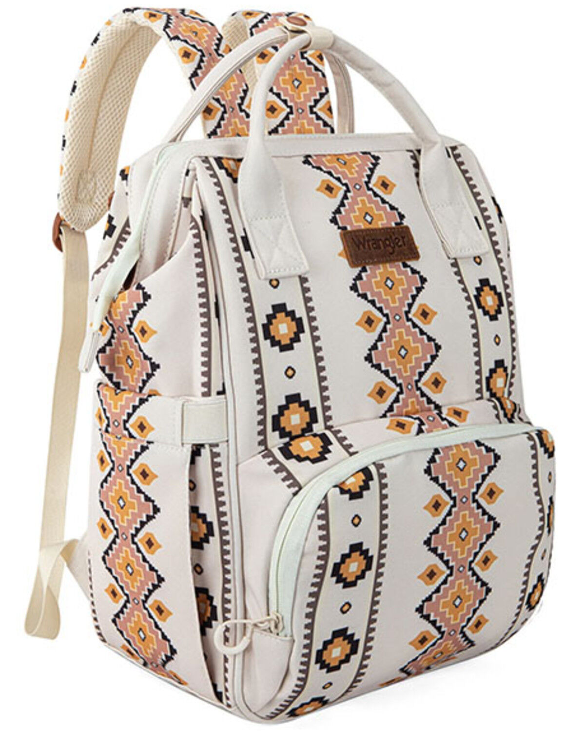 Image #1 - Wrangler Women's Southwestern Print Canvas Backpack, Tan, hi-res