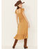 Image #4 - Yura Women's Ditsy Floral Ruffle Sleeveless Midi Dress, Mustard, hi-res