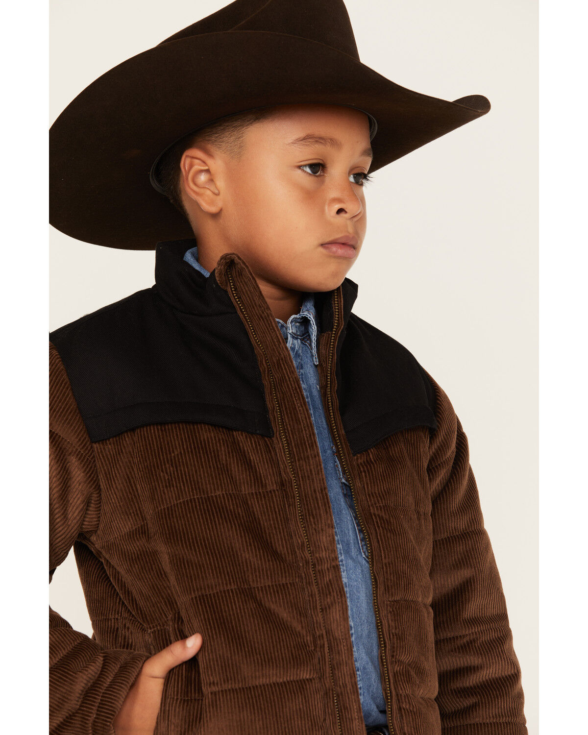 Image #2 - Cody James Boys' Corduroy Puffer Jacket, Brown, hi-res