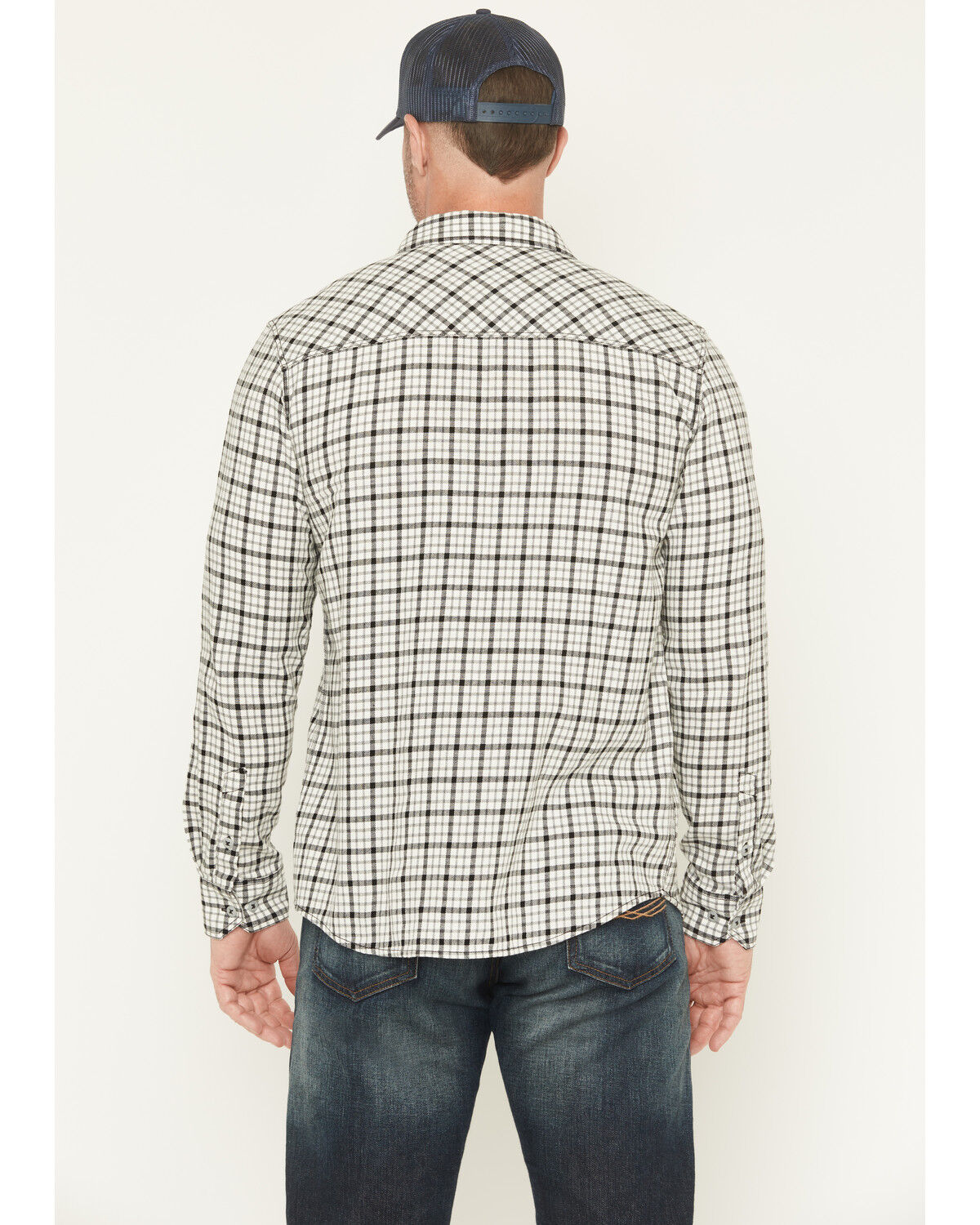 Image #4 - Brothers and Sons Men's Hank Plaid Print Long Sleeve Button-Down Flannel Shirt, Cream, hi-res