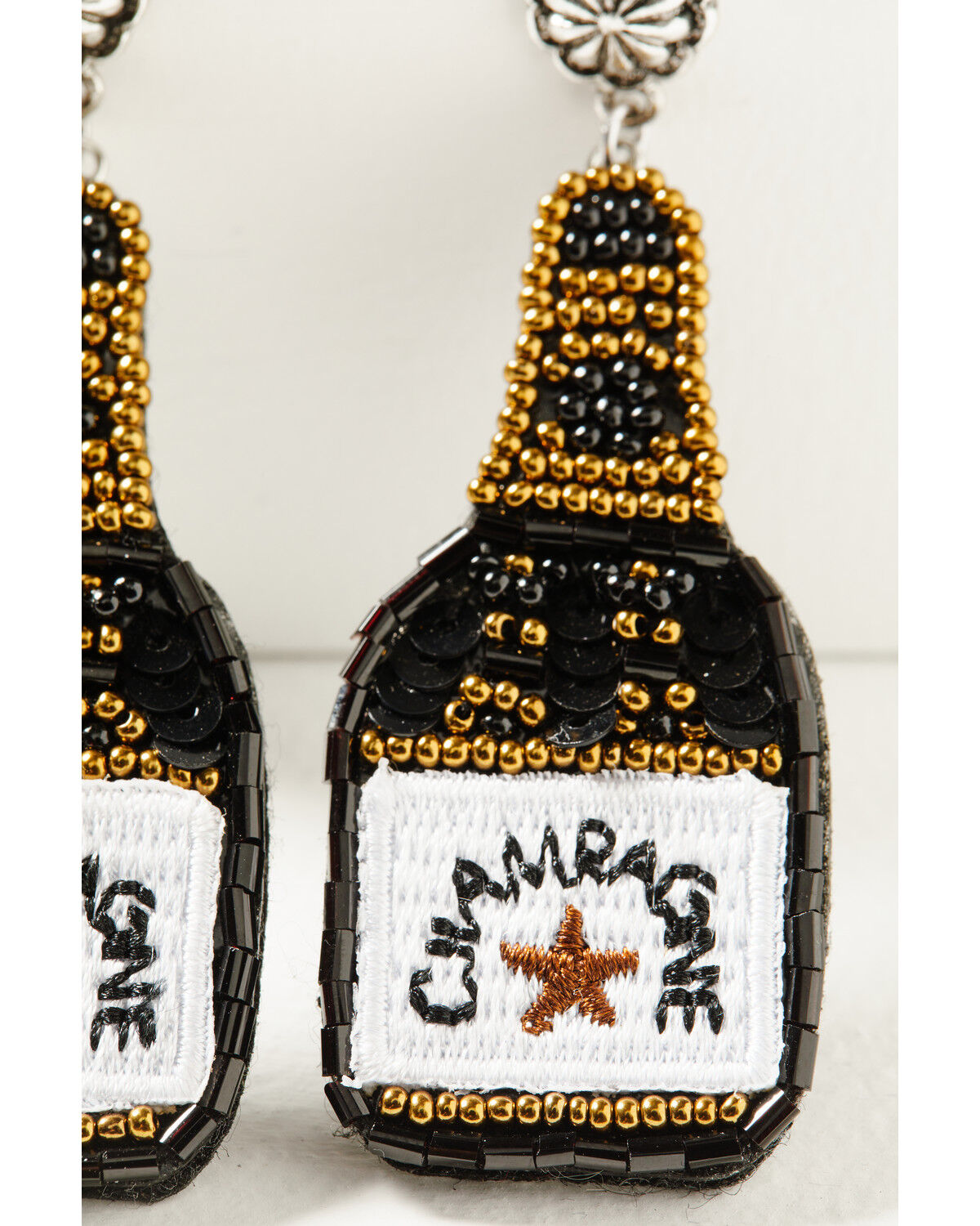 Image #2 - Idyllwind Women's Laramie Champagne Beaded Earrings, Black, hi-res