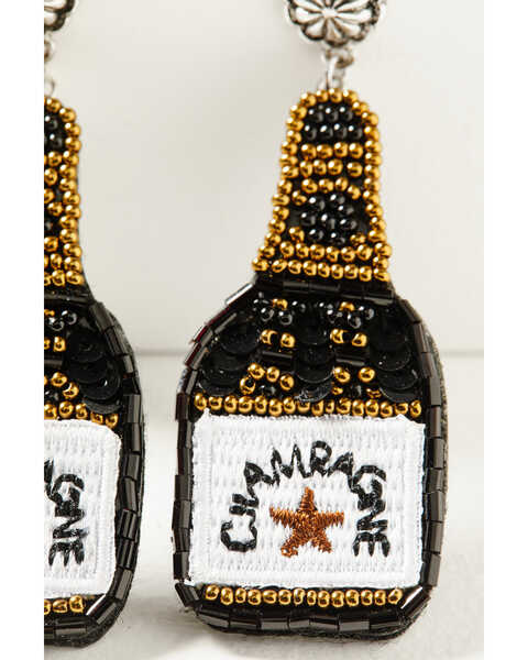 Image #2 - Idyllwind Women's Laramie Champagne Beaded Earrings , Black, hi-res