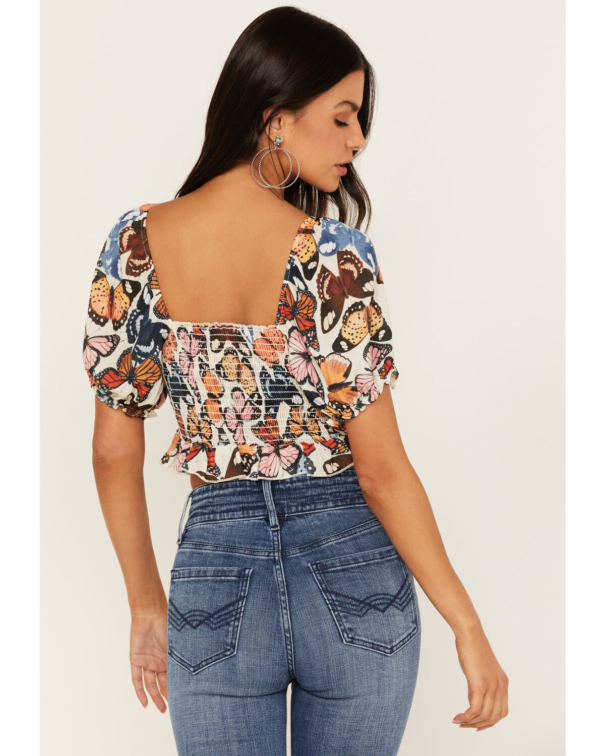Image #4 - Show Me Your Mumu Women's Lila Butterfly Print Crop Top, Multi, hi-res