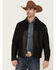 Scully Men's Solid Black Zip-Front Lightweight Leather Jacket , Black, hi-res