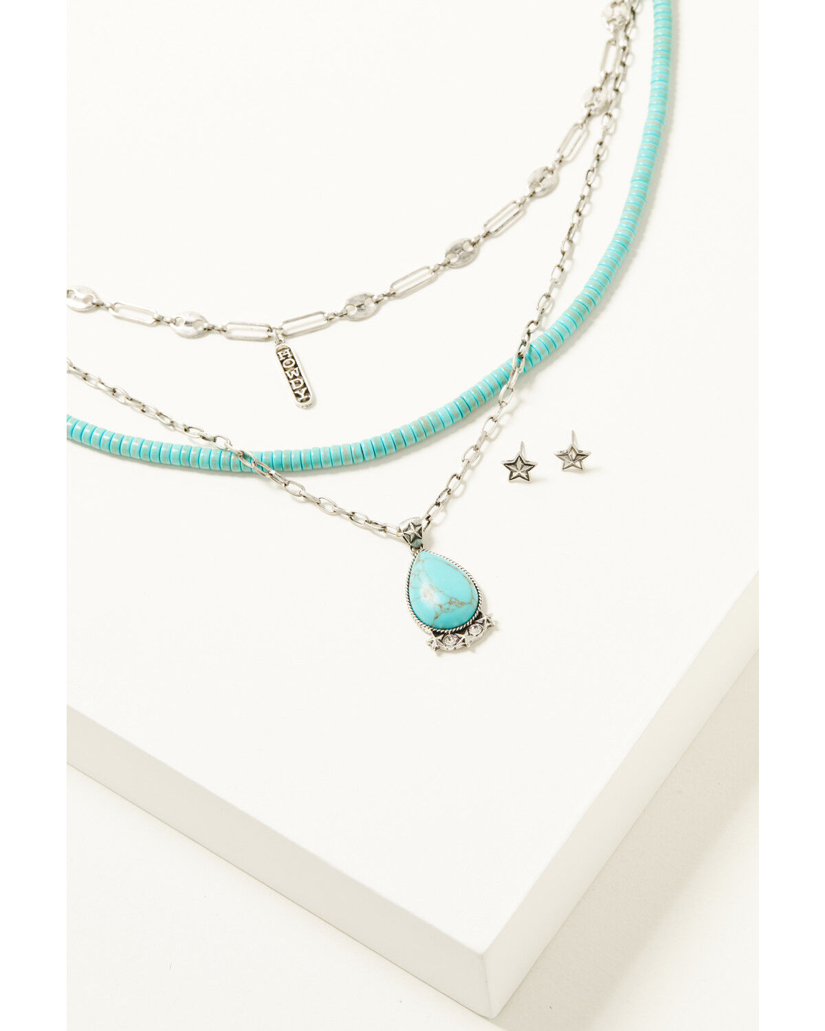 Image #1 - Shyanne Women's Wildheart Teardrop Layered Jewelry Set - 2 Piece, Silver, hi-res