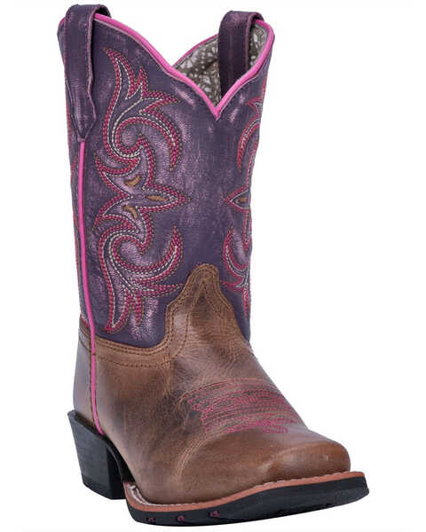 Image #1 - Dan Post Girls' Majesty Western Boots - Square Toe, Brown, hi-res