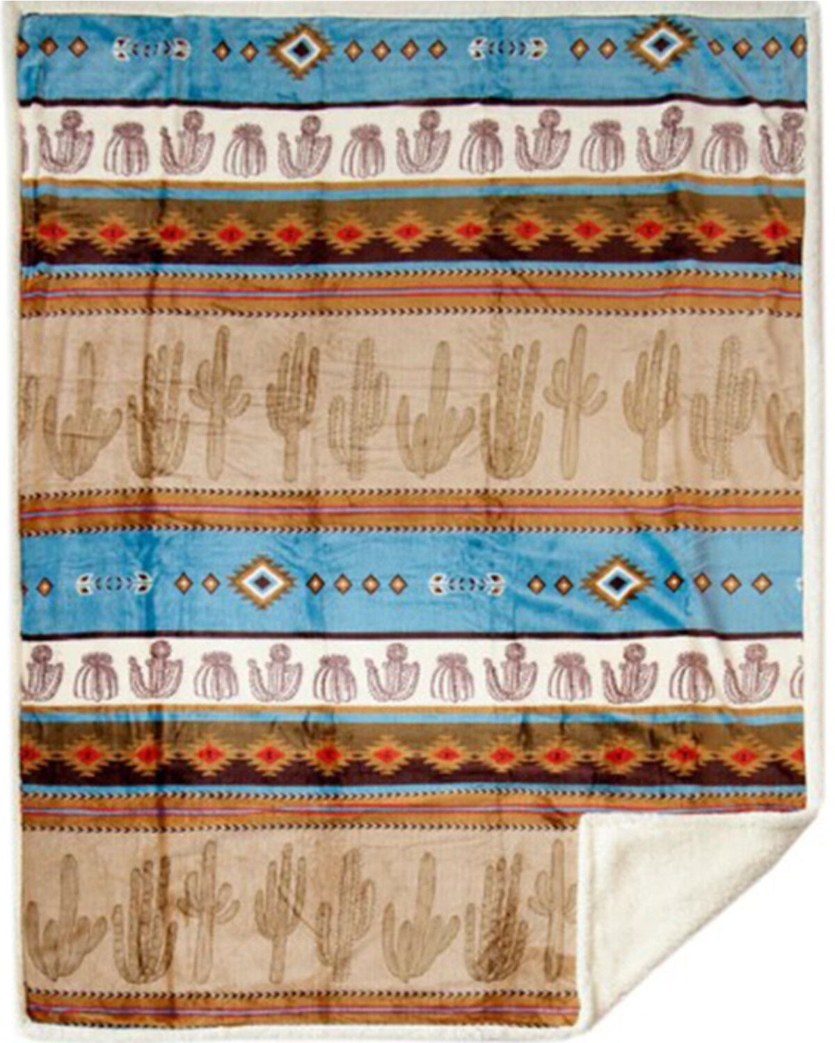 Image #2 - Carstens Home Cactus Plush Sherpa Throw, Brown, hi-res