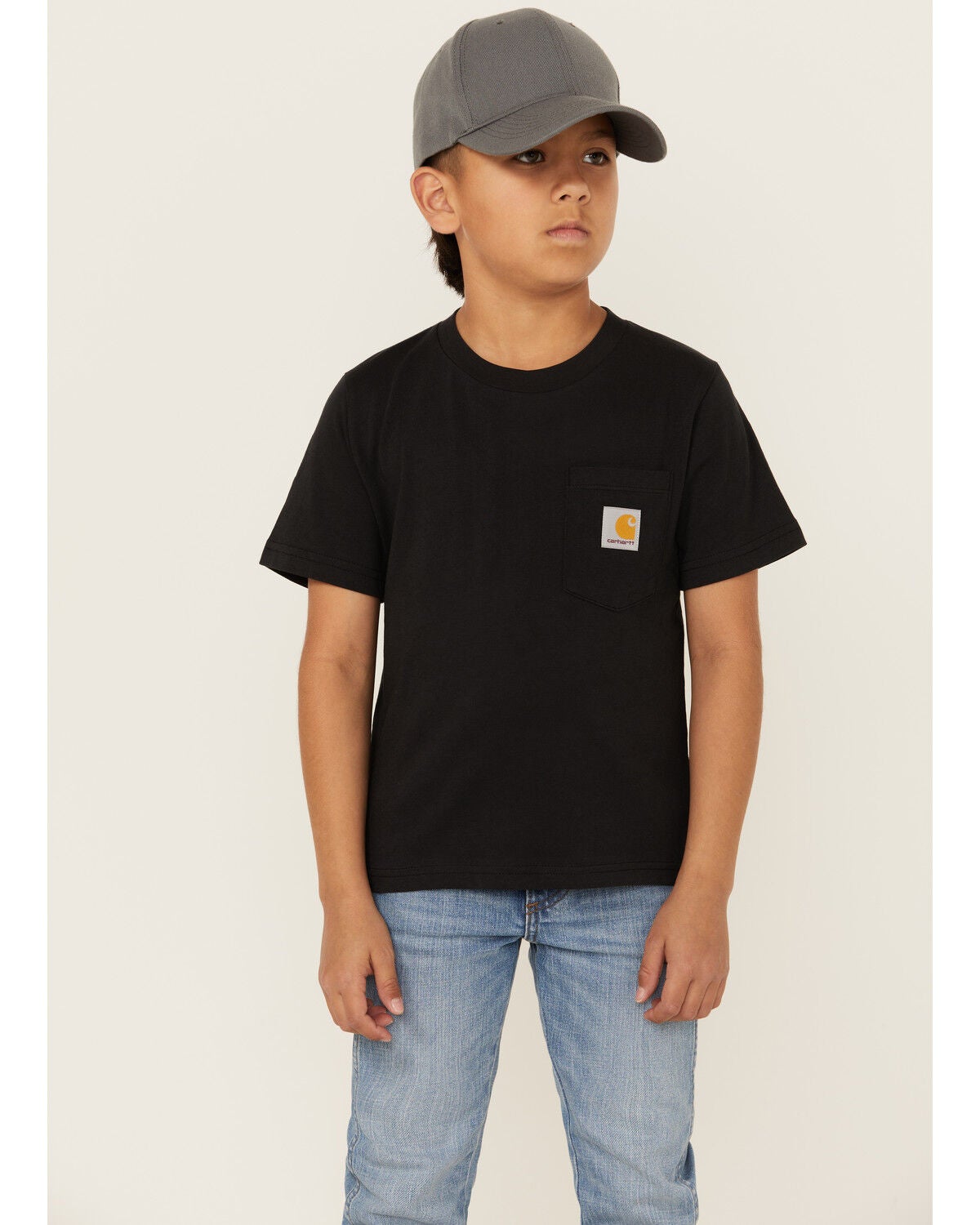 Carhartt Little Boys' Solid Short Sleeve Pocket T-Shirt, Black, hi-res