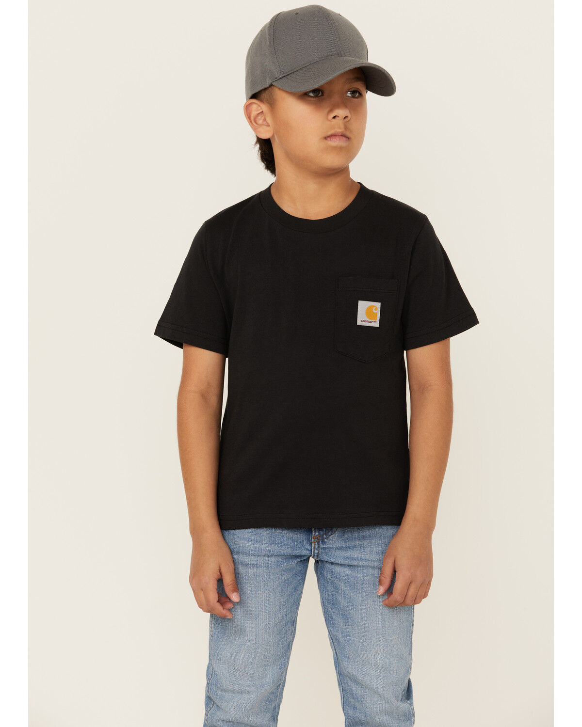 Image #1 - Carhartt Little Boys' Solid Short Sleeve Pocket T-Shirt, Black, hi-res