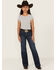 Image #3 - Wrangler Girls' Trouser Stretch Denim Jeans, Blue, hi-res