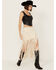 Image #1 - Vocal Women's Fringe Studded Skirt, Natural, hi-res
