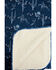 Image #3 - Rock & Roll Denim Conversation Print Jacquard Berber Lined Blanket , Blue, hi-res