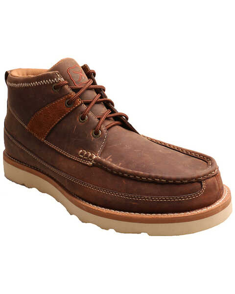 Image #1 - Twisted X Men's Lace-Up Driving Shoes - Steel Toe  , Brown, hi-res