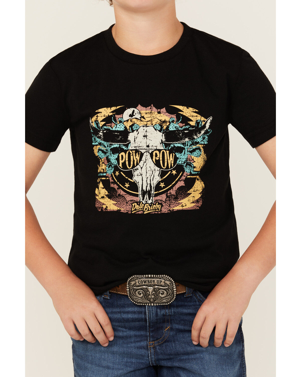 Image #3 - Rock & Roll Denim Boys' Steerhead Short Sleeve Graphic T-Shirt, Black, hi-res