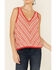Wrangler Women's Red Striped Sweater Knit Tank Top , Red, hi-res