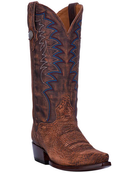 El Dorado Men's Handmade Brandy Sanded Shoulder Cowboy Boots - Snip Toe, Brown, hi-res