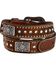 Nocona Belt Co. Unisex-Kid Rhinestone Hair-On-Hide Leather Belt , Brown, hi-res