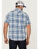 Flag & Anthem Men's Bartlett Vintage Plaid Short Sleeve Snap Western Shirt , Indigo, hi-res