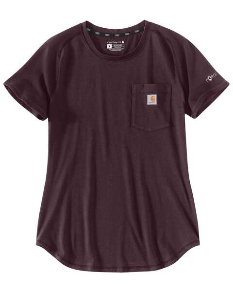 Image #2 - Carhartt Women's Force Relaxed Fit Midweight Short Sleeve Work Tee, Purple, hi-res