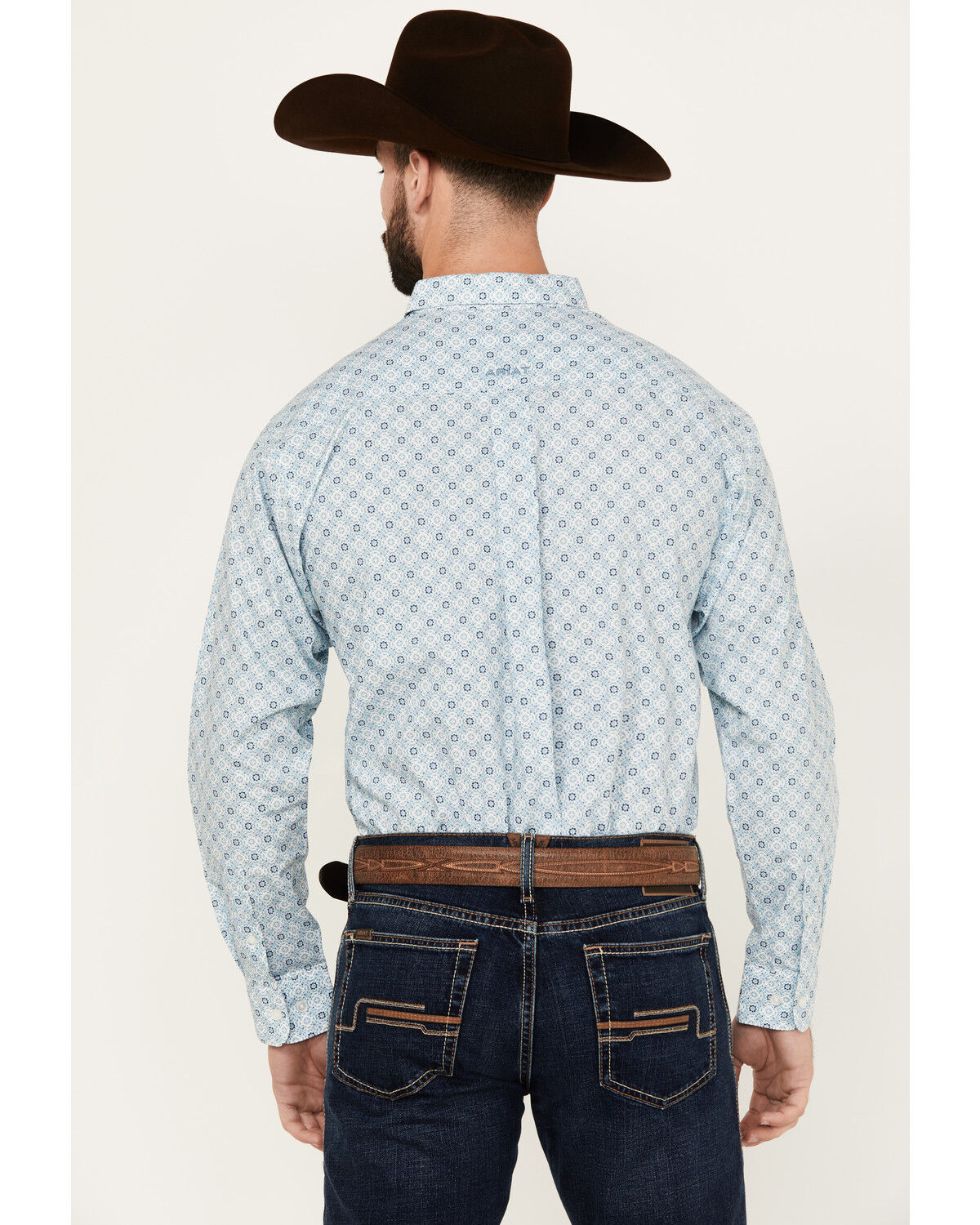 Image #4 - Ariat Men's Eamon Medallion Print Long Sleeve Button-Down Western Shirt, , hi-res