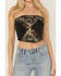 Image #3 - Originality Women's Sequin Strapless Graphic Bandana Top, Black, hi-res
