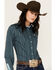 Image #2 - Cinch Women's Geo Print Long Sleeve Button-Down Western Core Shirt , Blue, hi-res