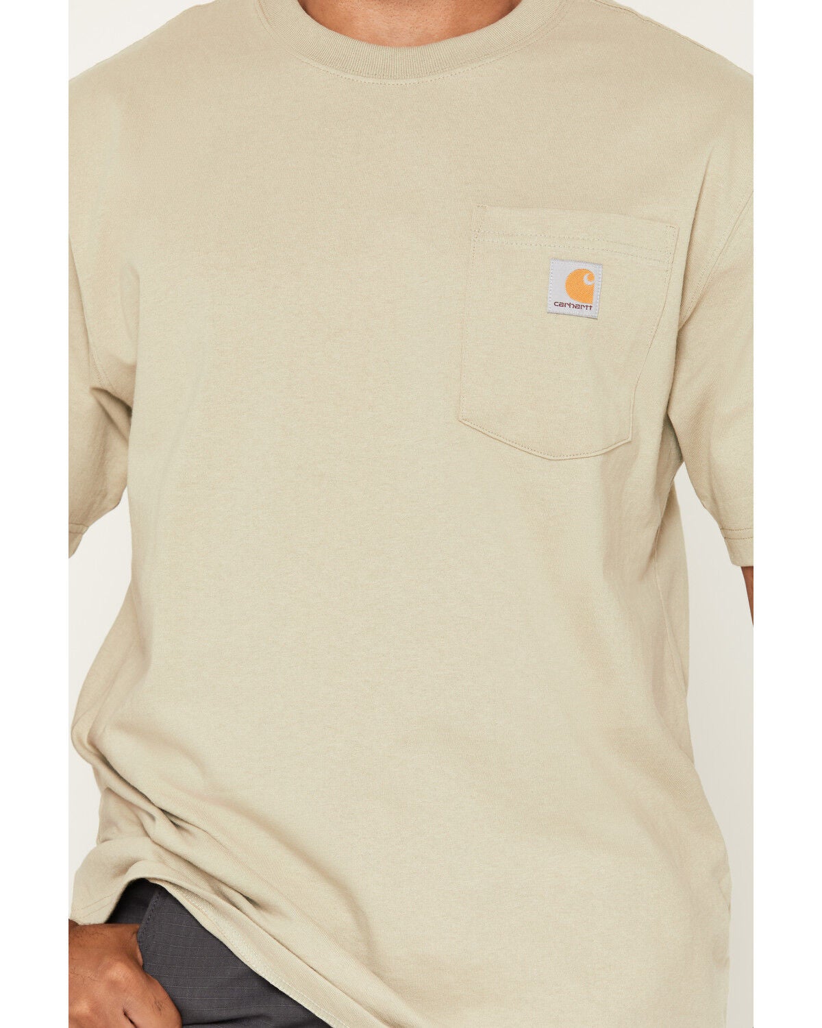 Image #3 - Carhartt Men's Iconic Short Sleeve Pocket Work Shirt, Olive, hi-res