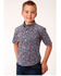Roper Boys' Amarillo Liberty Bell Paisley Western Shirt, Wine, hi-res